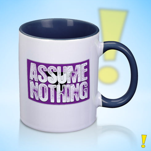 Assume Nothing Lesbian Labrys Pride Flag Color Accent Mug