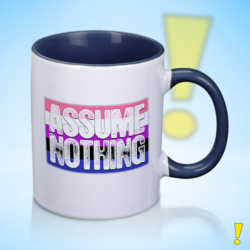 Assume Nothing Genderfluid Pride Flag Color Accent Mug