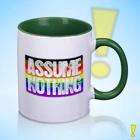 Assume Nothing Philly LGBTQ Rainbow Pride Flag Color Accent Mug