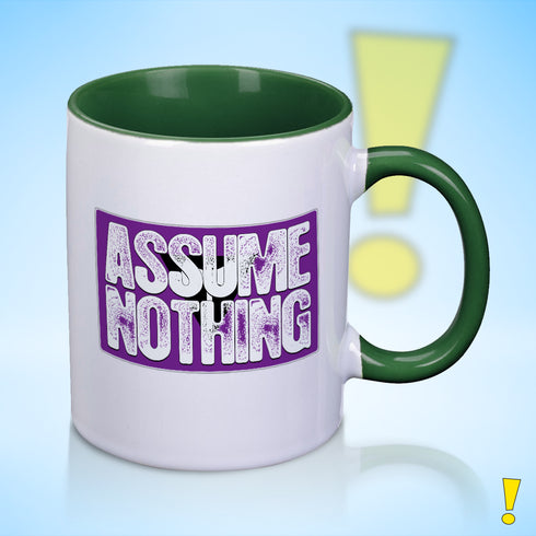 Assume Nothing Lesbian Labrys Pride Flag Color Accent Mug