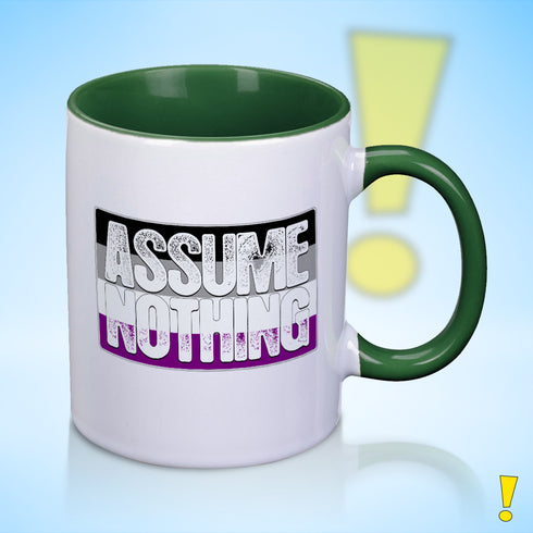 Assume Nothing Asexual Pride Flag Color Accent Mug