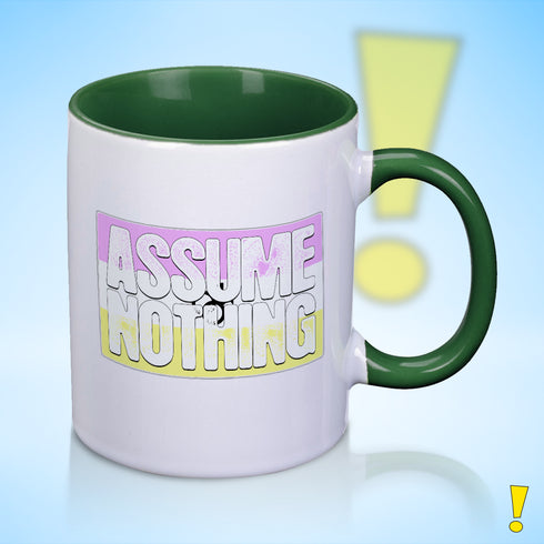 Assume Nothing Twink Pride Flag Color Accent Mug