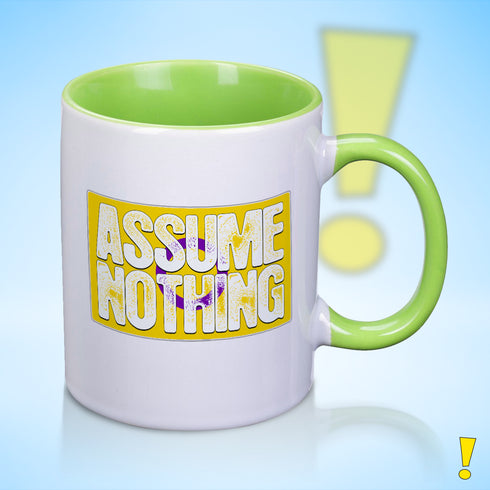 Assume Nothing Intersex Pride Flag Color Accent Mug
