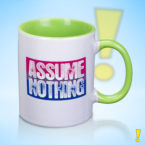 Assume Nothing Bisexual Pride Flag Color Accent Mug