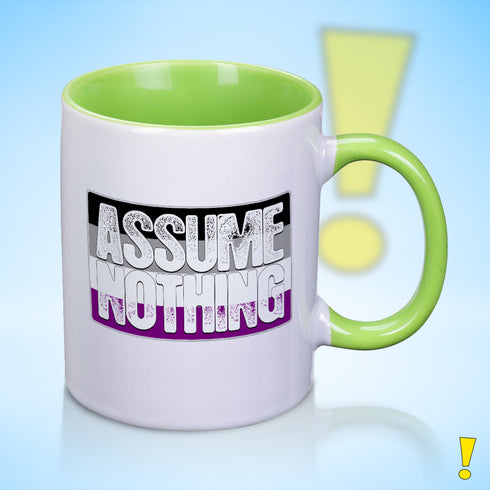 Assume Nothing Asexual Pride Flag Color Accent Mug
