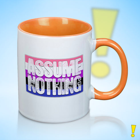 Assume Nothing Genderfluid Pride Flag Color Accent Mug