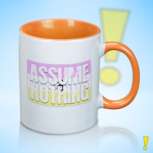 Assume Nothing Twink Pride Flag Color Accent Mug