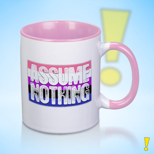 Assume Nothing Genderfluid Pride Flag Color Accent Mug