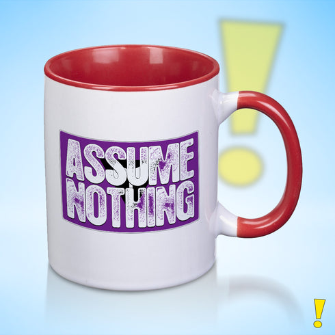 Assume Nothing Lesbian Labrys Pride Flag Color Accent Mug