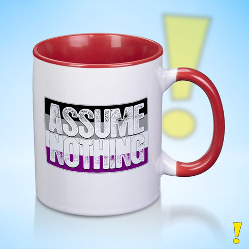 Assume Nothing Asexual Pride Flag Color Accent Mug
