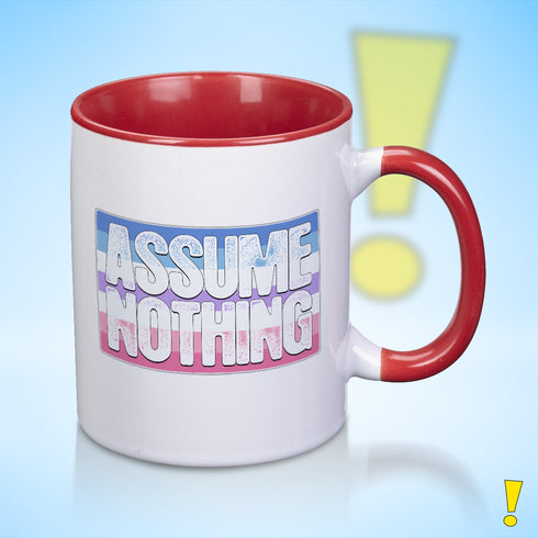 Assume Nothing Bigender Pride Flag Color Accent Mug