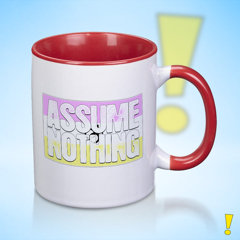 Assume Nothing Twink Pride Flag Color Accent Mug