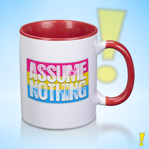 Assume Nothing Pansexual Pride Flag Color Accent Mug