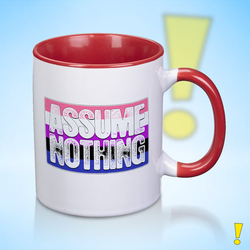 Assume Nothing Genderfluid Pride Flag Color Accent Mug
