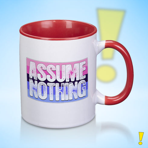 Assume Nothing Omnisexual Pride Flag Color Accent Mug