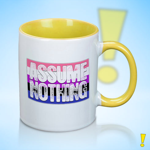 Assume Nothing Genderfluid Pride Flag Color Accent Mug