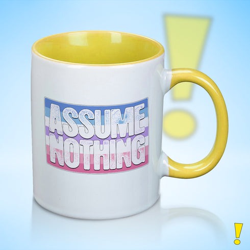 Assume Nothing Bigender Pride Flag Color Accent Mug