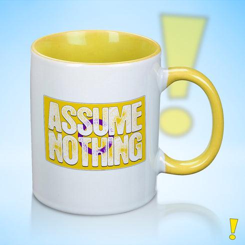Assume Nothing Intersex Pride Flag Color Accent Mug