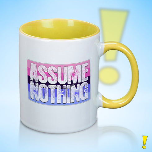Assume Nothing Omnisexual Pride Flag Color Accent Mug