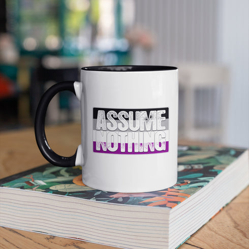 Assume Nothing Asexual Pride Flag Color Accent Mug