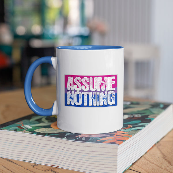 Assume Nothing Bisexual Pride Flag Color Accent Mug