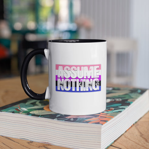 Assume Nothing Genderfluid Pride Flag Color Accent Mug