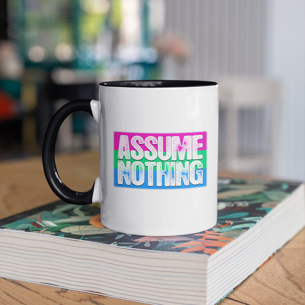 Assume Nothing Polysexual Pride Flag Color Accent Mug