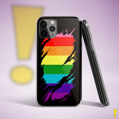 Original LGBTQ Pride Flag Ripped Reveal Clear Case for iPhone®