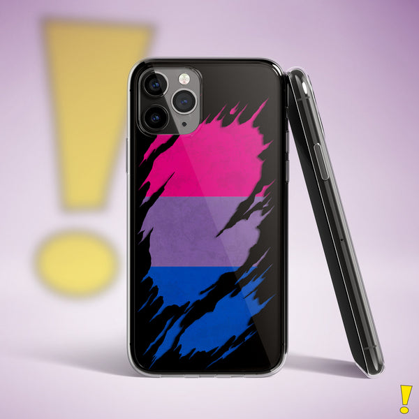 Bisexual Pride Flag Ripped Reveal Clear Case for iPhone®