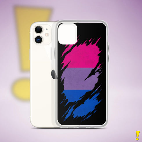 Bisexual Pride Flag Ripped Reveal Clear Case for iPhone®