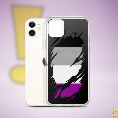 Asexual Pride Flag Ripped Reveal Clear Case for iPhone®