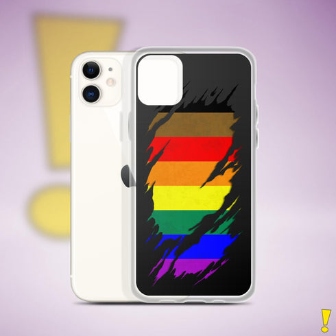 LGBTQ Philly Pride Flag Ripped Reveal Clear Case for iPhone®
