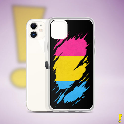 Pansexual Pride Flag Ripped Reveal Clear Case for iPhone®