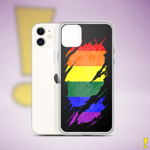 LGBTQ Rainbow Pride Flag Ripped Reveal Clear Case for iPhone®