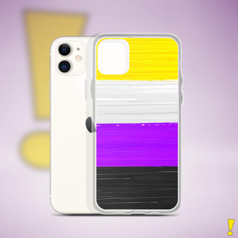 Nonbinary Pride Flag Paint Strokes Clear Case for iPhone®