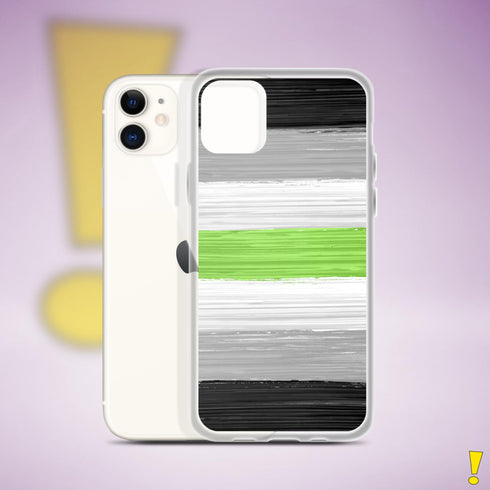 Agender Pride Flag Paint Strokes Clear Case for iPhone®