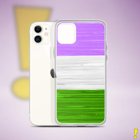 Genderqueer Pride Flag Paint Strokes Clear Case for iPhone®