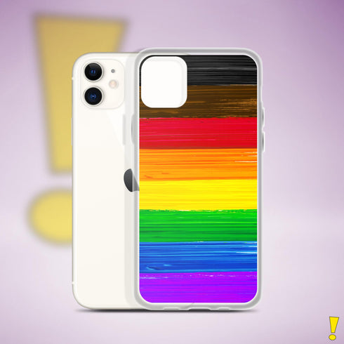 LGBTQ Philly Pride Flag Paint Strokes Clear Case for iPhone®