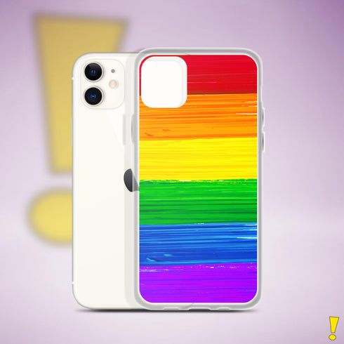 LGBTQ Rainbow Pride Flag Paint Strokes Clear Case for iPhone®