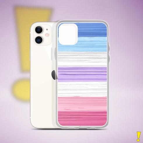 Bigender Pride Flag Brush Strokes Clear Case for iPhone®