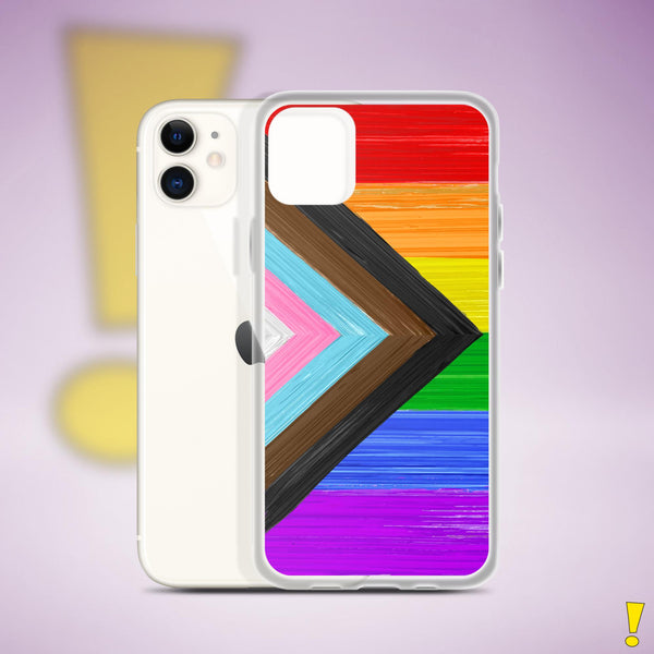 LGBTQ Progress Pride Flag Brush Strokes Clear Case for iPhone®