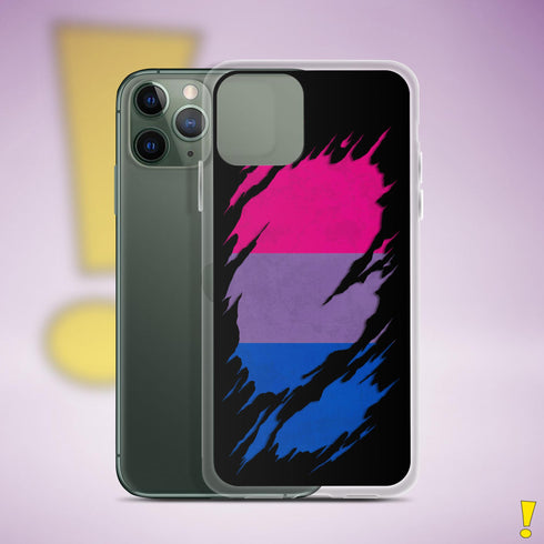 Bisexual Pride Flag Ripped Reveal Clear Case for iPhone®