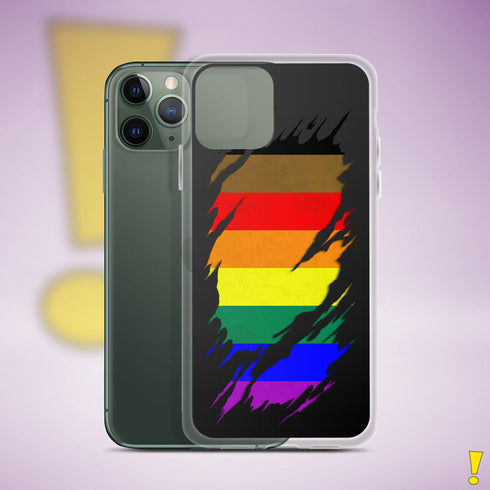 LGBTQ Philly Pride Flag Ripped Reveal Clear Case for iPhone®