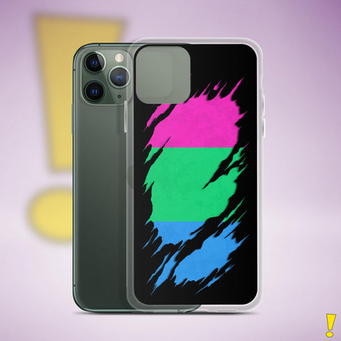 Polysexual Pride Flag Ripped Reveal Clear Case for iPhone®