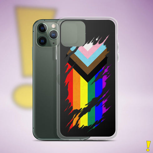 LGBTQ Progress Pride Flag Ripped Reveal Clear Case for iPhone®