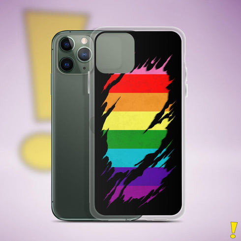 Original LGBTQ Pride Flag Ripped Reveal Clear Case for iPhone®