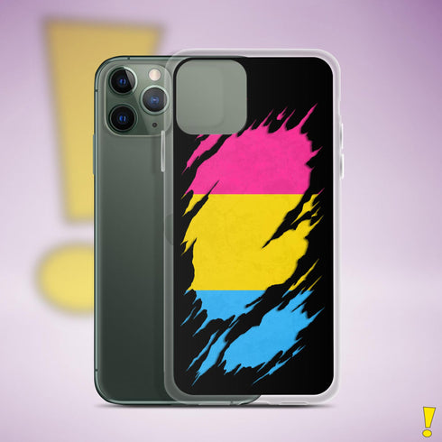 Pansexual Pride Flag Ripped Reveal Clear Case for iPhone®