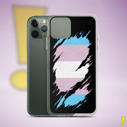 Transgender Pride Flag Ripped Reveal Clear Case for iPhone®