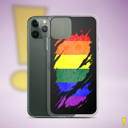 LGBTQ Rainbow Pride Flag Ripped Reveal Clear Case for iPhone®