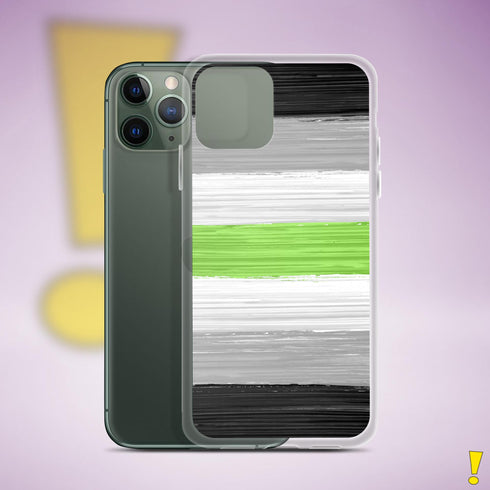 Agender Pride Flag Paint Strokes Clear Case for iPhone®